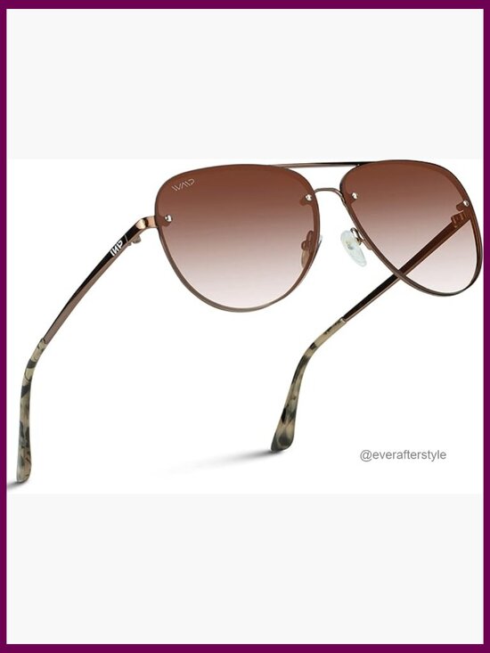 Oversized Aviator Sunglasses with Polarized Gradient Lenses main image 4